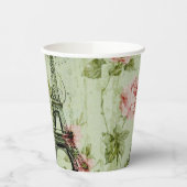 chic spring mint roze floral paris eiffel tower papieren bekers (Links)