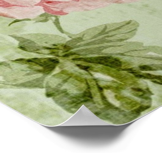 chic spring mint roze floral paris eiffel tower poster (Hoek)