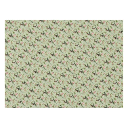chic spring mint roze floral paris eiffel tower tafelkleed (Voorkant (Horizontaal))