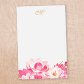 Chic Spring roze Magnolias Floral Monogram Blocnot Post-it® Notes