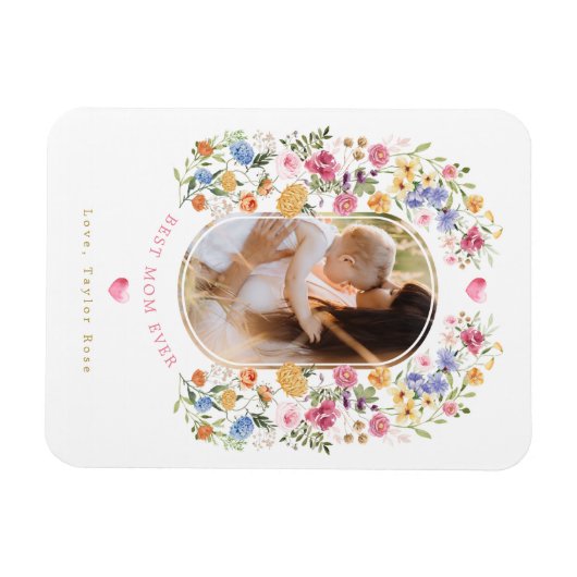 Chic Spring Wildflower Garden Moederdag Gift Magneet (Horizontaal)