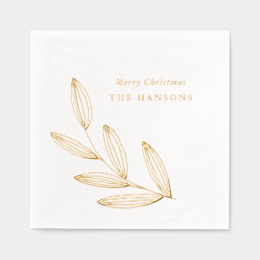 Chic Sprout Hand-Drawn Botanical Folie Servetten (Voorkant)