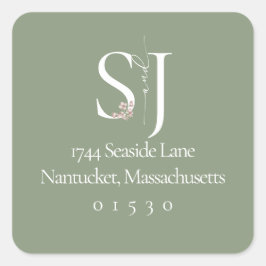 Chic Square Return Address Sticker