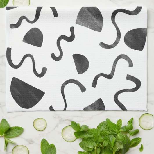 Chic squiggins in zwarte & witte keukenhanddoek (Gevouwen)