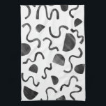Chic squiggins in zwarte & witte keukenhanddoek<br><div class="desc">Decoreer je keuken met deze coole handdoek. Het maakt een geweldig huishouden of bruiloft cadeau! U kunt het aanpassen en tekst ook toevoegen. Bekijk mijn winkel voor veel meer kleuren en patronen!</div>