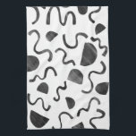 Chic squiggins in zwarte & witte keukenhanddoek<br><div class="desc">Decoreer je keuken met deze coole handdoek. Het maakt een geweldig huishouden of bruiloft cadeau! U kunt het aanpassen en tekst ook toevoegen. Bekijk mijn winkel voor veel meer kleuren en patronen!</div>