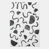 Chic squiggins in zwarte & witte keukenhanddoek (Verticaal)