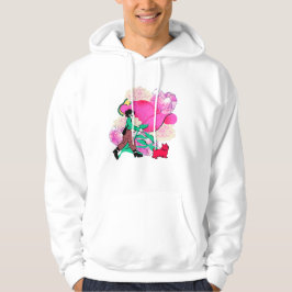 Chic stadswandeling met een schattige rode pup hoodie