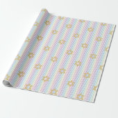 Chic Star of David Rainbow Striped Pattern Cadeaupapier (Uitgerold)