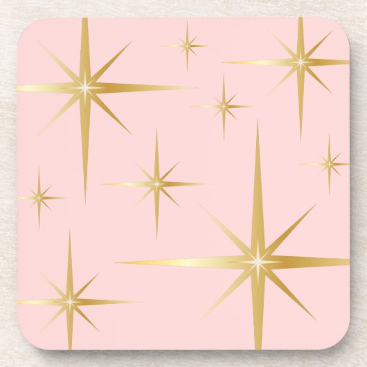 Chic  Starburst Drink Coasters - Roze Bier Onderzetter (Voorkant)