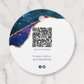Chic Starry Galaxy Bedrijfsnaam QR Social Hang Bedankjes Labels (Achterkant)
