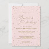 Chic Stars Girl's Baptism en First Birthday Kaart (Voorkant)