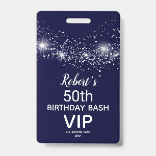 Chic Stars op de Birthday VIP-pas van Navy Sky Badge