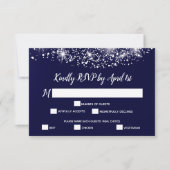 Chic Stars op Navy Blue RSVP Kaartje (Voorkant)