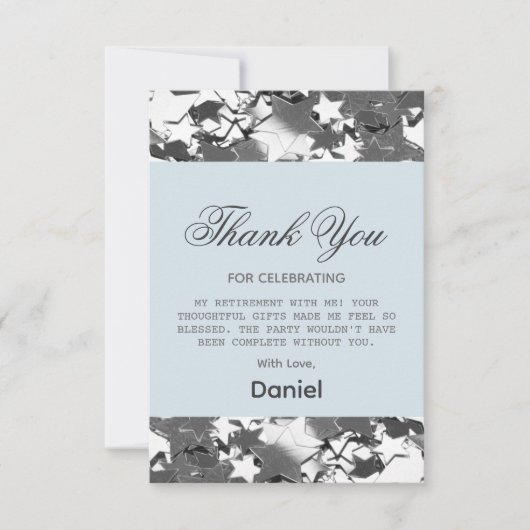 Chic Stars Verrassing Pensioenfeest 2025 Bedankkaart (Voorkant)