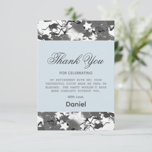 Chic Stars Verrassing Pensioenfeest 2025 Bedankkaart (Staand voorkant)