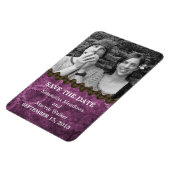 Chic Steampunk Foto slaat Magnet Datum, Paars op Magneet (Linkerzijde)