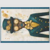 Chic Steampunk Vrouw Gold Goggles P4 Decoupage Tissuepapier (Voorkant)