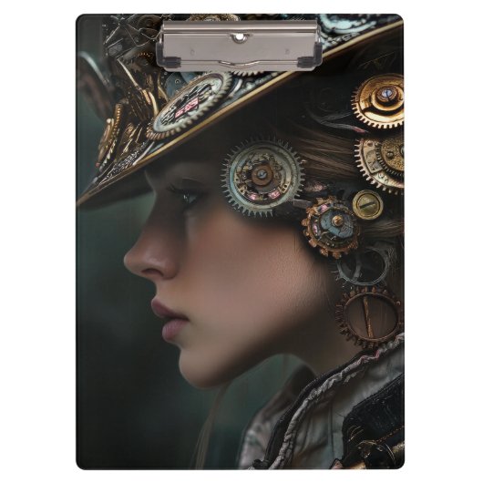 Chic Steampunk Woman Klembord (Voorkant)