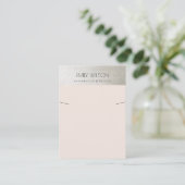 CHIC STEEL GRAY SILVER BLUSH PINK KETTING DISPLAY VISITEKAARTJE (Staand voorkant)