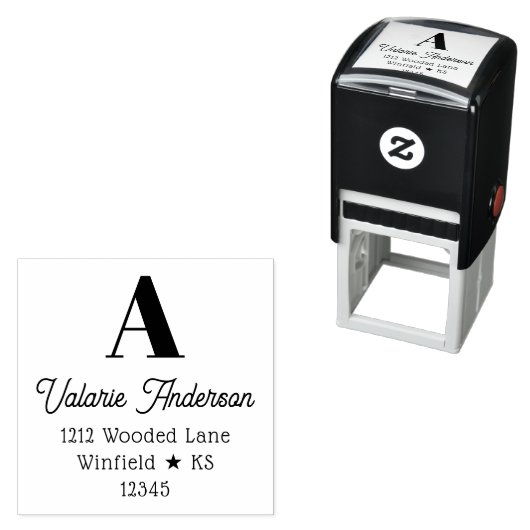 Chic stijl groot Initiaal retouradres Zelfinktende Stempel (In situ)