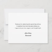 Chic Stijl Trendy Hart Bruidsmeisje Toekomstige Mr Bedankkaart (Achterkant)