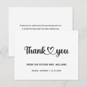 Chic Stijl Trendy Hart Bruidsmeisje Toekomstige Mr Bedankkaart (Voorkant / Achterkant)
