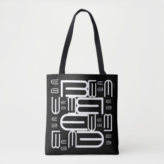 Chic Stijlvol alfabet Text Typografisch Design Tote Bag (Voorkant)