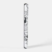 Chic Stijlvol Bloem Motief Initiaal Monogram iPhone 15 Case (Rechterkant)