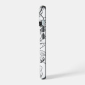 Chic Stijlvol Bloem Motief Initiaal Monogram iPhone 15 Case (Linkerkant)