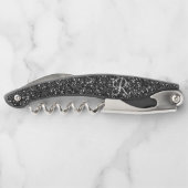 Chic Stijlvolle Black Glitter Look Monogram Gift Kurkentrekker (Achterkant)