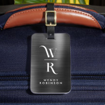 Chic Stijlvolle Black Metal Twee Monogram Initiaal