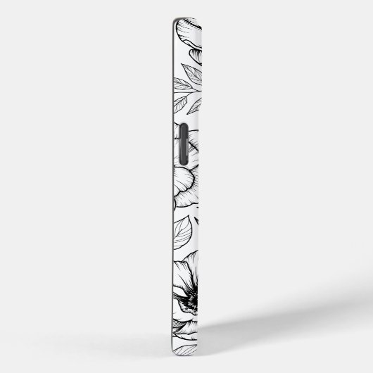 Chic Stijlvolle Bloemen Initiaal Monogram Case-Mate iPhone Case (Achterkant / Rechts)