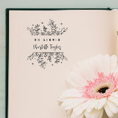 Chic & Stijlvolle Botanische Aangepaste Bibliothee Rubberstempel