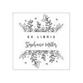 Chic & Stijlvolle Botanische Aangepaste Bibliothee Rubberstempel (Afrduk)
