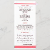 Chic Stijlvolle Coral Arrow Wedding Program Rack K Programmakaart (Achterkant)
