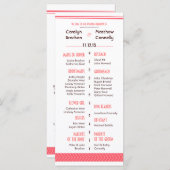 Chic Stijlvolle Coral Arrow Wedding Program Rack K Programmakaart (Voorkant / Achterkant)