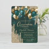 Chic stijlvolle Gold Glitter maakt ballonnen groen Kaart (Staand voorkant)