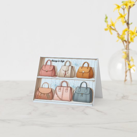 Chic Stijlvolle Handtas Kaart Groet (Gele Bloem)