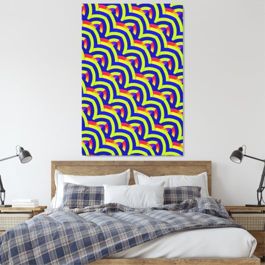 chic stijlvolle hedendaagse chevrons canvas afdruk (Insitu (Slaapkamer))