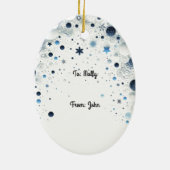 Chic Stijlvolle Jonge Brunette Mode Gepersonalisee Keramisch Ornament (Achterkant)