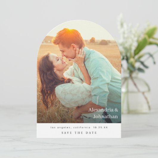 Chic Stijlvolle Mod Foto Opslaan van de datum Arc Kaart (Staand voorkant)