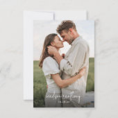 Chic Stijlvolle Moderne Zwart & Wit Trouwen Bedankkaart (Achterkant)