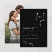 Chic Stijlvolle Moderne Zwart & Wit Trouwen Bedankkaart (Voorkant / Achterkant)