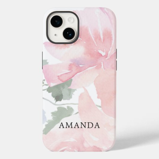 Chic Stijlvolle Roze Bloemen Case-Mate iPhone Case (Achterkant)