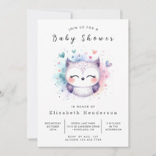 Chic Stijlvolle Uil Baby shower Kaart