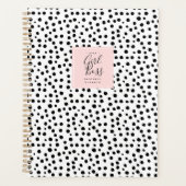 Chic Stippen Blush Girl Boss Persoonlijk Bedrijf Planner (Voorkant)