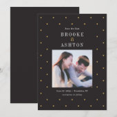 Chic Stippen Editable Color Save the Date Kaart (Voorkant / Achterkant)