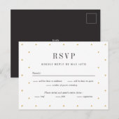 Chic Stippen Editable Color Wedding RSVP Reply Kaa Briefkaart (Voorkant / Achterkant)