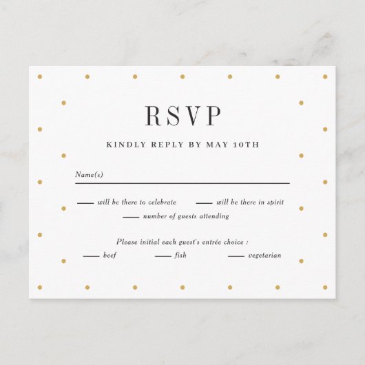 Chic Stippen Editable Color Wedding RSVP Reply Kaa Briefkaart (Voorkant)